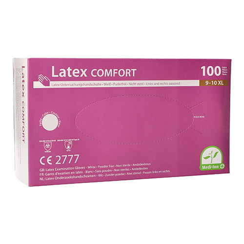 100 "Medi-Inn PS" Handschuhe, Latex puderfrei "Comfort" weiss - natur Größe XL