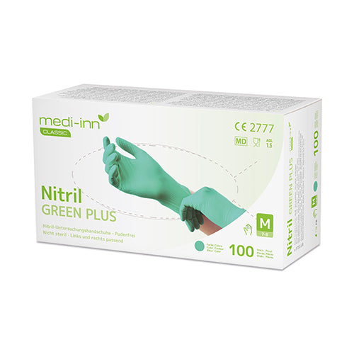 100 "Medi-Inn Classic" Handschuhe, Nitril puderfrei "Green Plus" grün Größe M