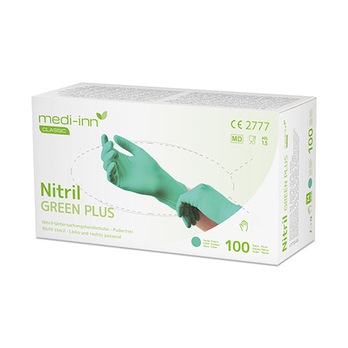 100 "Medi-Inn Classic" Handschuhe, Nitril puderfrei "Green Plus" grün Größe XL