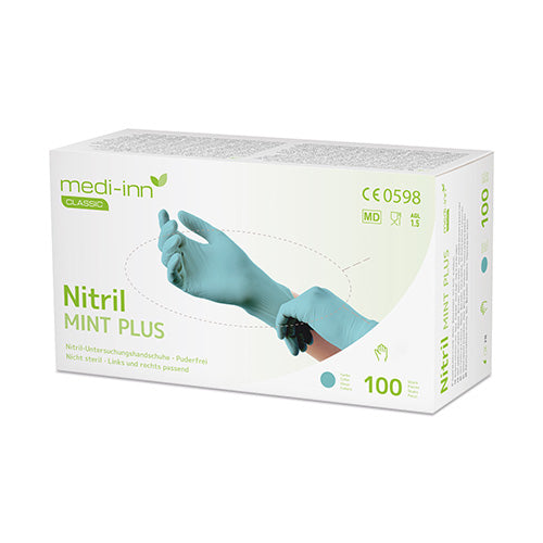 100 "Medi-Inn Classic" Handschuhe, Nitril puderfrei mint "Nitril Mint Plus" Größe M
