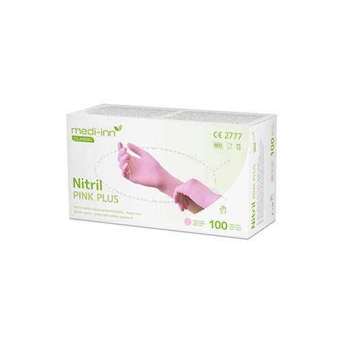 100 "Medi-Inn Classic" Handschuhe, Nitril puderfrei pink "Nitril Pink Plus" Größe S