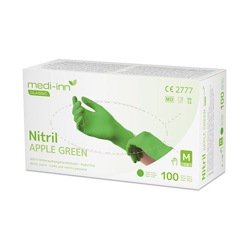 100 "Medi-Inn Classic" Handschuhe, Nitril puderfrei apfelgrün "Nitril Apple Green" Größe M
