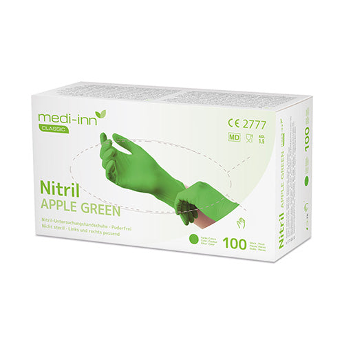 100 "Medi-Inn Classic" Handschuhe, Nitril puderfrei apfelgrün "Nitril Apple Green" Größe L