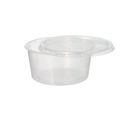 50 Verpackungsbecher mit Deckel, PP rund 250 ml Ø 10,5 cm · 5,1 cm transparent
