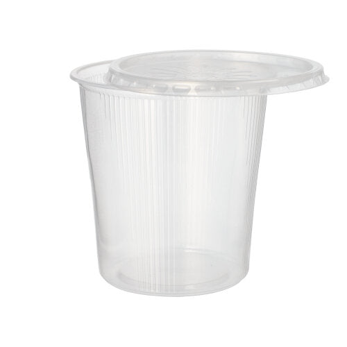 50 Verpackungsbecher mit Deckel, PP rund 500 ml Ø 10,5 cm · 10,4 cm transparent