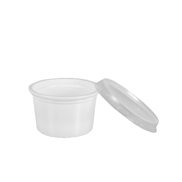 50 Portionsbecher mit Deckel, PP 30 ml Ø 46 mm · 28 mm weiss