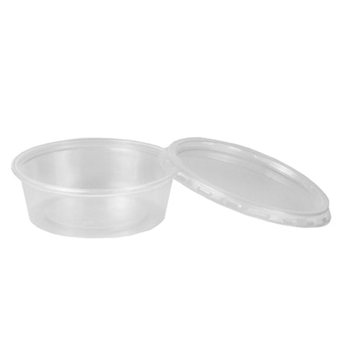 50 Dressingbecher mit Deckel, PP rund 50 ml Ø 7 cm · 2,4 cm transparent