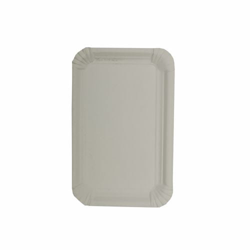 250 Teller, Pappe [rc] eckig 11 cm x 17,5 cm weiss