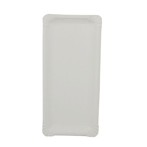 250 Teller, Pappe [rc] eckig 11 cm x 24 cm weiss