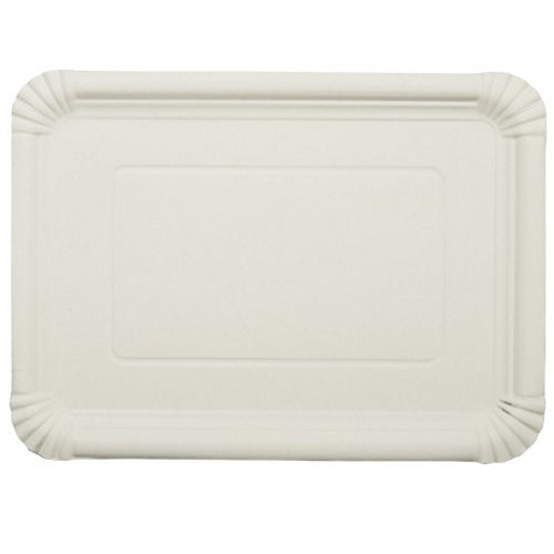 125 Teller, Pappe [rc] eckig 25 cm x 35 cm weiss