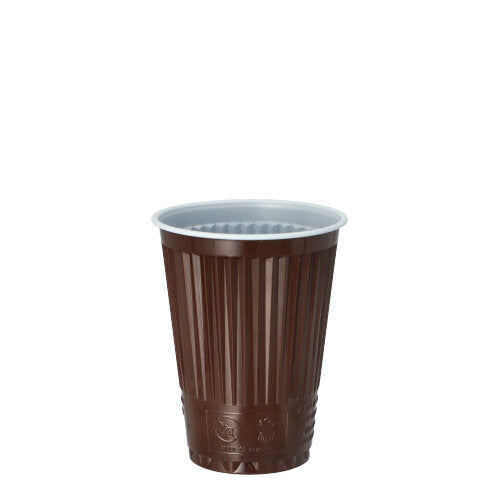 100 Thermo-Automatenbecher, PS 0,18 l Ø 7,03 cm · 9 cm braun/weiss