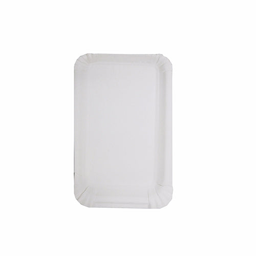 250 Teller, Pappe [rc] eckig 10 cm x 16 cm weiss