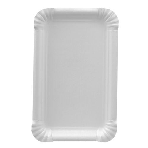 250 Teller, Pappe [ff] eckig 11 cm x 17,5 cm weiss