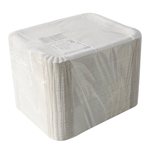 250 Teller, Pappe [rc] eckig 16,5 cm x 20 cm weiss