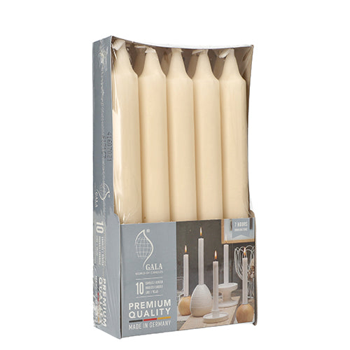 10 Tafelkerzen Ø 2,1 cm · 19,3 cm creme