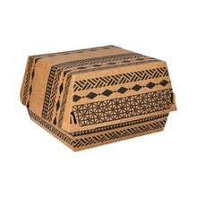 Lade das Bild in den Galerie-Viewer, 320 Burgerboxen, Pappe 7,8 cm x 11 cm x 11,5 cm braun &quot;Maori&quot; groß
