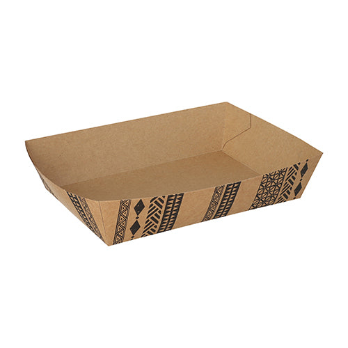 400 Snacktrays, Pappe 4 cm x 11 cm x 16 cm braun 