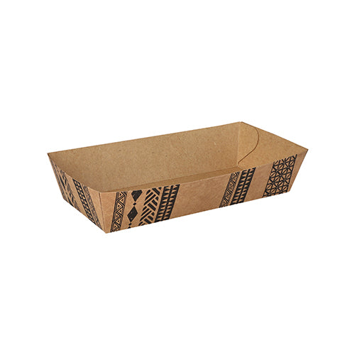 500 Snacktrays, Pappe 3,5 cm x 7 cm x 15 cm braun 