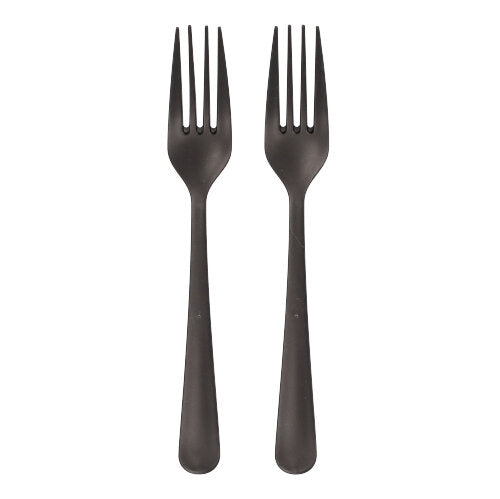 100 "Circulware by Haval" Mehrweg-Gabeln PP-MF 19 cm schwarz "Gaia" extra stabil, in Spenderbox