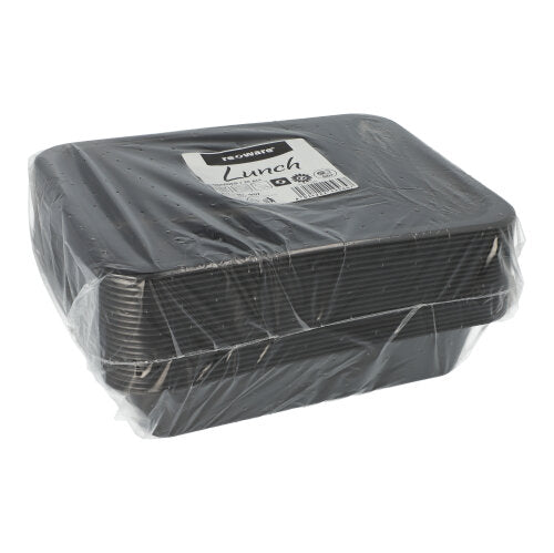 20 Mehrweg-Menüschalen PP ungeteilt 4,5 cm x 22,7 cm x 17,8 cm schwarz