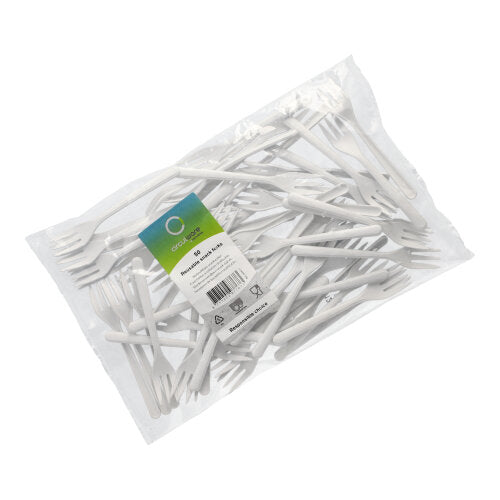 50 "Circulware by Haval" Mehrweg-Snackgabeln PP-MF 13 cm weiss extra stabil