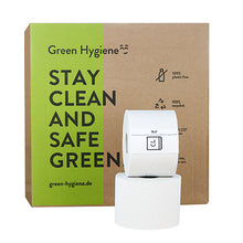 Lade das Bild in den Galerie-Viewer, 36 Rollen &quot;Green Hygiene&quot; Toilettenpapier &quot;ROLF&quot; Ø 13 cm · 11 cm x 9,5 cm 500 Blatt, 2-lagig
