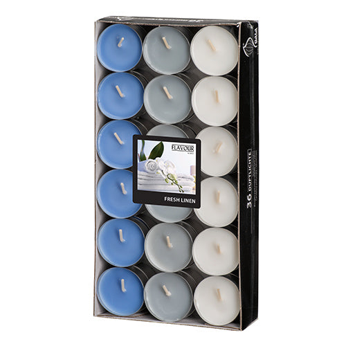 36 "Flavour by GALA" Duftlichte Ø 38 mm · 17 mm weiss - Fresh Linen "Ton in Ton"