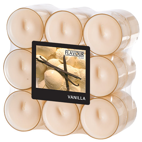 18 "Flavour by GALA" Duftlichte Ø 38 mm · 24 mm creme - Vanilla in Polycarbonathülle