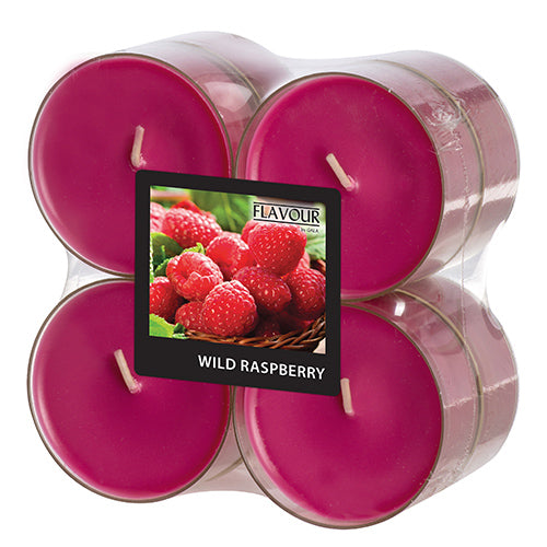 8 "Flavour by GALA" Maxi Duftlichte Ø 59 mm · 24 mm weinrot - Wild Raspberry in Polycarbonathülle