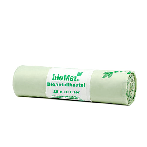 26 "bioMat" Kompostbeutel auf Stärkebasis 10 l 50 cm x 42 cm mit Tragegriff