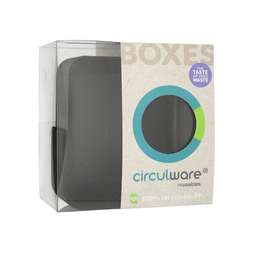 8 "Circulware by Haval" Mehrweg-Schalen Mix & Match eckig 4,7 cm x 15,6 cm x 15,6 cm schwarz