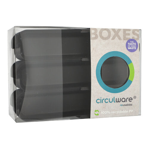 36 "Circulware by Haval" Mehrweg-Schalen Mix & Match eckig 2,15 cm x 5,85 cm x 23,4 cm schwarz