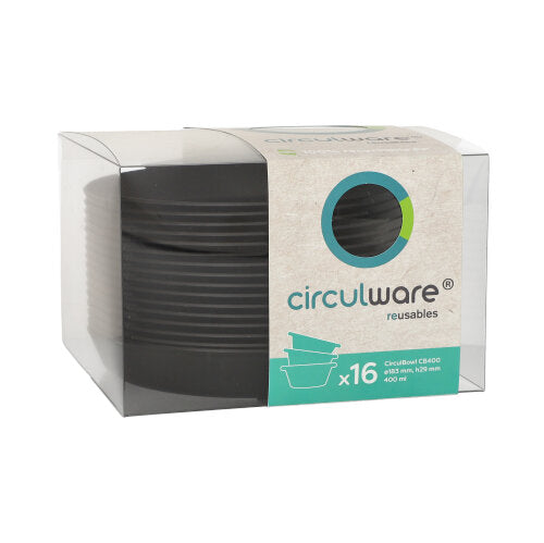 16 "Circulware by Haval" Mehrweg-Schalen Mix & Match rund 400 ml Ø 18,3 cm · 2,9 cm schwarz