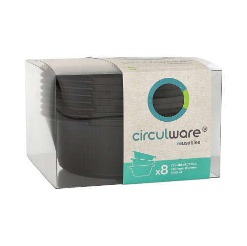 8 "Circulware by Haval" Mehrweg-Schalen Mix & Match rund 1200 ml Ø 18,3 cm · 6,9 cm schwarz