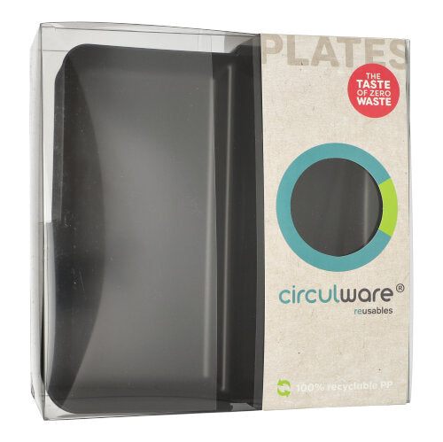 12 "Circulware by Haval" Mehrweg-Schalen Mix & Match eckig 2,9 cm x 23,4 cm x 23,4 cm schwarz