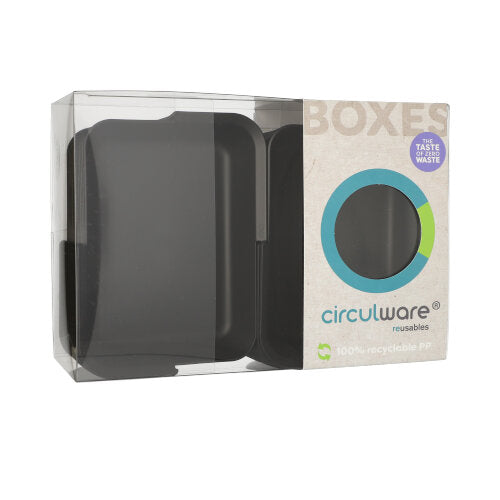 24 "Circulware by Haval" Mehrweg-Schalen Mix & Match eckig 3 cm x 15,6 cm x 11,7 cm schwarz