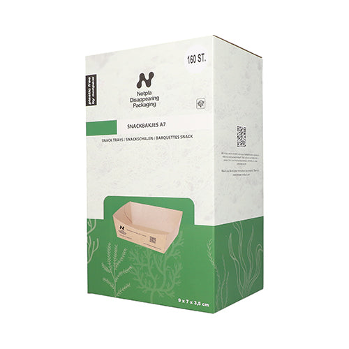 160 Snacktrays, Pappe "NOTPLA" 3,5 cm x 7 cm x 9 cm braun