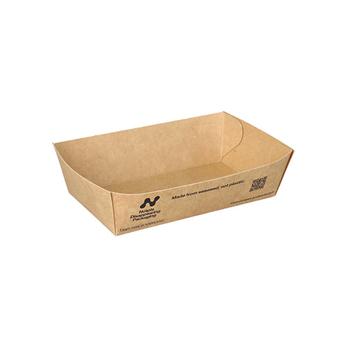 140 Snacktrays, Pappe "NOTPLA" 3,5 cm x 7 cm x 12 cm braun