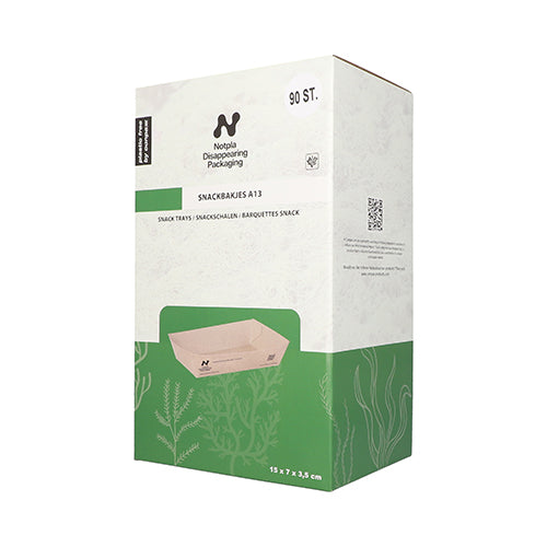 90 Snacktrays, Pappe "NOTPLA" 3,5 cm x 7 cm x 15 cm braun