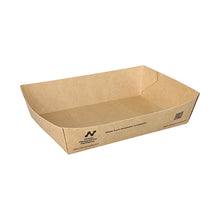 Lade das Bild in den Galerie-Viewer, 80 Snacktrays, Pappe &quot;NOTPLA&quot; 4 cm x 11 cm x 16 cm braun
