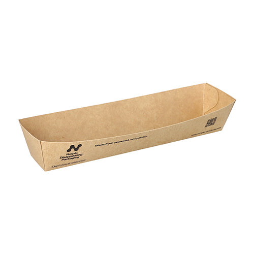 160 Snacktrays, Pappe "NOTPLA" 3,5 cm x 3,3 cm x 18,5 cm braun