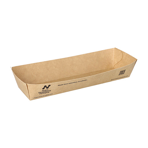 80 Snacktrays, Pappe "NOTPLA" 3,5 cm x 5 cm x 18,5 cm braun