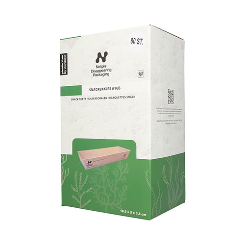 80 Snacktrays, Pappe "NOTPLA" 3,5 cm x 5 cm x 18,5 cm braun