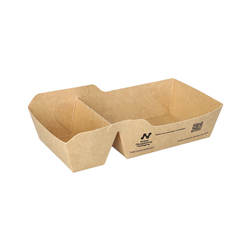 120 Snacktrays, Pappe "NOTPLA" 3,5 cm x 7 cm x 14,5 cm braun