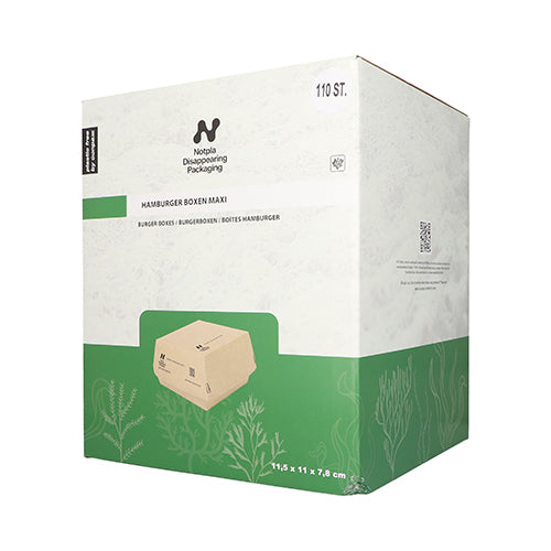 110 Burgerboxen, Pappe "NOTPLA" 7,8 cm x 11,5 cm x 11 cm braun
