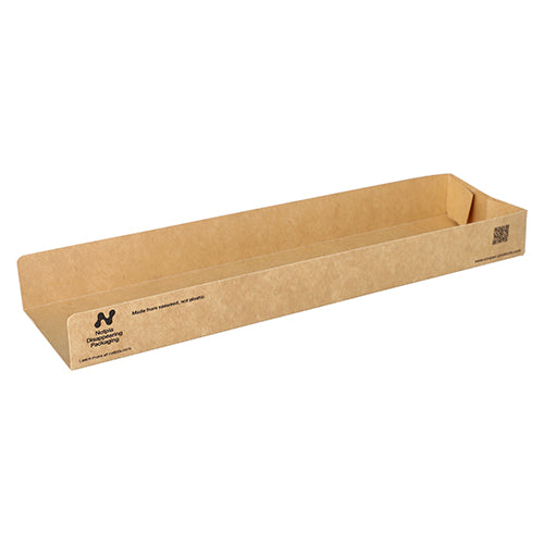 120 Snacktrays, Pappe "NOTPLA" 3 cm x 7,5 cm x 28,5 cm braun