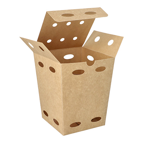 100 Pommes-Frites-Boxen, Pappe "NOTPLA" 15 cm x 10,5 cm x 10,5 cm braun
