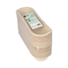 Lade das Bild in den Galerie-Viewer, 50 Snacktrays Zuckerrohr 3,3 cm x 7,1 cm x 21 cm natur
