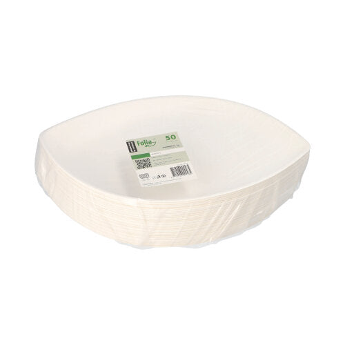 50 Teller "Folia" Zuckerrohr oval 23,6 cm x 35,6 cm