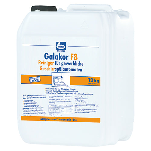 12 kg "Dr. Becher" Galakor F8 Reiniger 9,2 l für gewerbliche Geschirrspülautomaten
